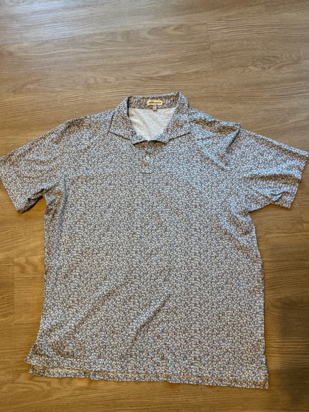 Peter Millar Men’s Sz XXL Geometric Cocktail Print Collared Performance Polo